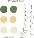 Hanging Swirl Decoration Olive Green Tan Brown Cream, 36Pcs – Sage Green