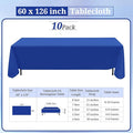 Tablecloth 60 X 126 Inch Polyester Table Cloth, 10 Pack – Royal Blue