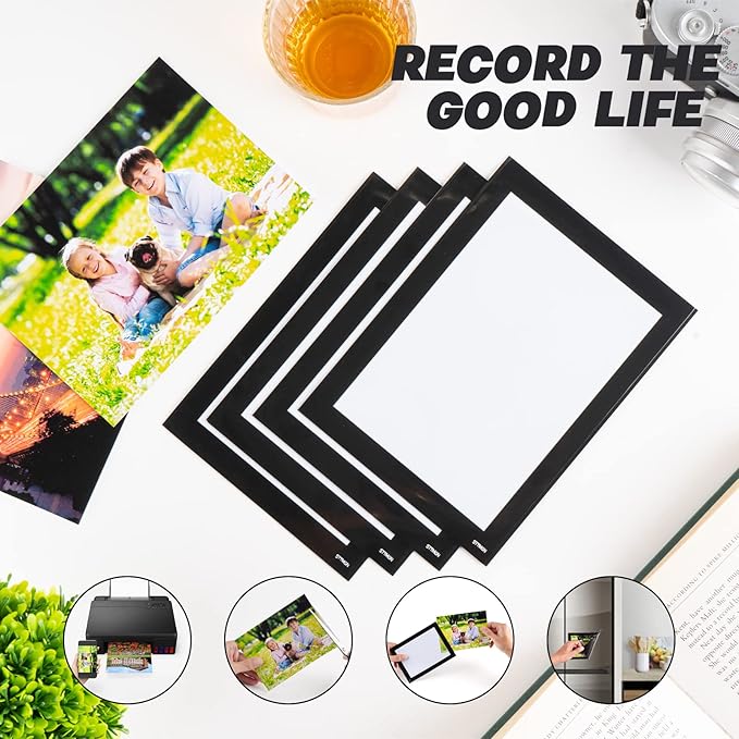 5X7 Magnetic Picture Frames for Fridge (20 Pack),Magnets Photo Pockets/Sleeves,Printing Black Border