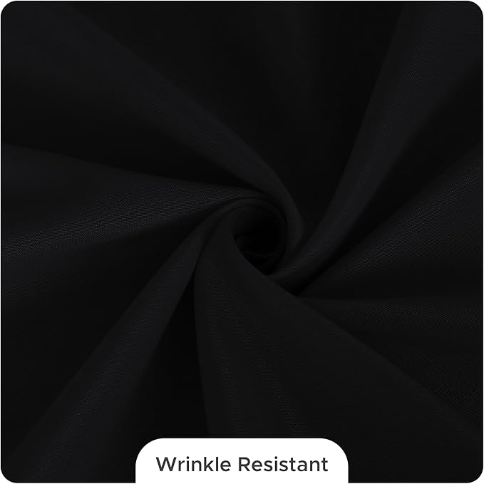 Fitable 8 Pack Table Cloth Rectangle Table: Stain and Wrinkle Resistant Tablecloth Rectangular, Washable Polyester Tablecloths for Wedding Party Dining Banquet Event Catering(Black, 70x120 Inch)