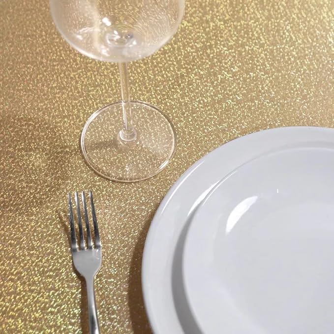 Fitable Sequin Tablecloth for Parties 90x132 Inch - Sparkle Glitter Table Cloth Laser Rectangle Overlay for Wedding Baby Shower Ceremony Birthday Holiday Banquet Decor, Khaki