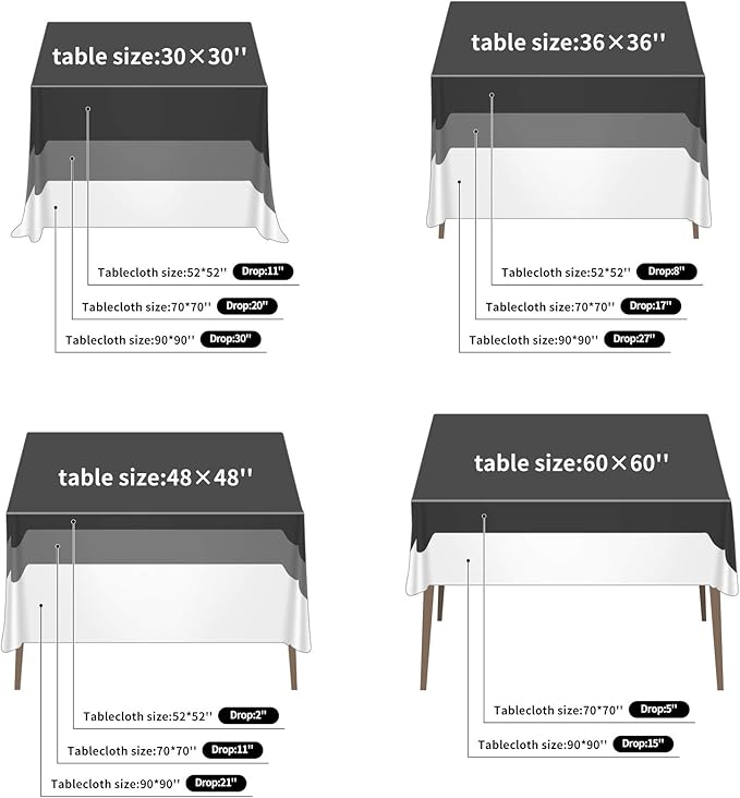 Cupuamon Square Tablecloth 52x52 inch Washable Polyester Fabric Table Cloth for Wedding Party Dining Banquet Decoration（52x52,Yellow）