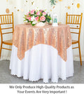 Small Tablecloth Square -inch Sequin Tablecloths, 36x36 – Rose Gold
