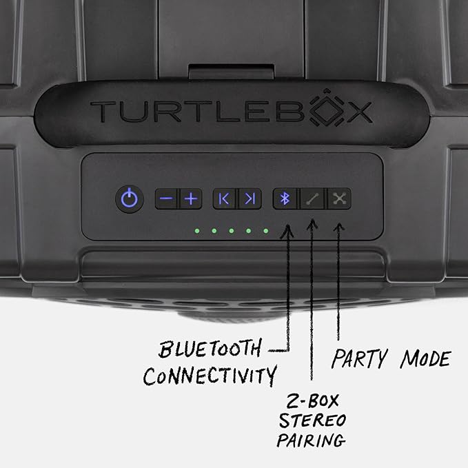 Turtlebox Original Gen 3: Portable Outdoor Bluetooth Speaker – Ultra-Loud (120dB), Waterproof (IP67), Rugged, Impact-Resistant, 3-Day Battery | Party Mode: Unlimited Pairing Stereo, Gray/Electric Blue