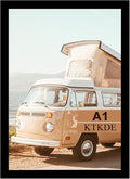 KTKDE A1 Black Modern Picture or Poster Frame,23.4x33 Poster Frame Black Woodgrain, Vertical & Horizontal Wall Hanging Large Picture Frame for Photos, Posters & Art Prints