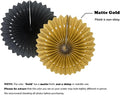 Hanging Paper Fans Party Decorations, 12 Pcs Black Gold Honeycomb Round