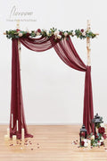 Wedding Arch Draping Fabric 2 Panels Chiffon Fabric, 20Ft – Burgundy