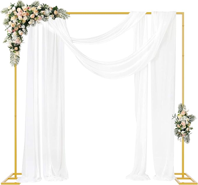 Background Support Equipment 8 ft Adjustable Gold Steel Frame