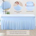 Spandex Table Clothes for 6 Foot Rectangle Tables, 2 Pack – Baby Blue