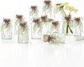 Set of 12 Xmas Decor Vases Christmas Centerpieces for Tables Farmhouse Holiday Table Decor Clear Glass Vases with Twine Ties for Christmas Decorations