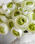 Ranunculus Artificial Flower Silk Ranunculus Wedding, 18 Pcs – Green
