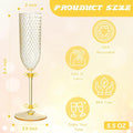 Champagne Glasses 24 Pack, Amber Detachable 2-Piece Plastic Flutes 5.5 oz