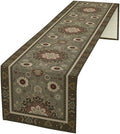 Vintage Paisley Floral Table Runner, Brown Boho Rustic Farmhouse Flower Pattern for Home Kitchen Table Decor Dining Coffee Room Party Decor 13x72in