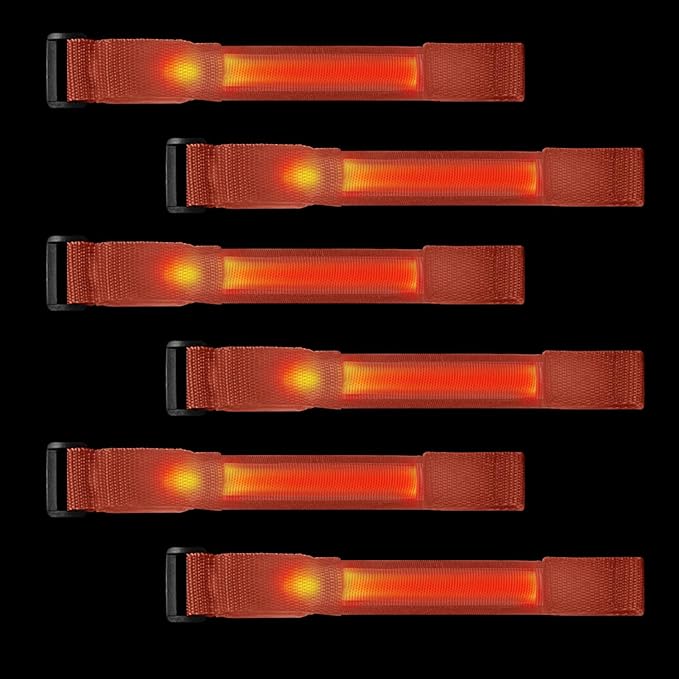 M.best 8pcs LED Light Up Bracelets Glow Flashing Wristbands Glow in The Dark Party Supplies for Wedding, Raves, Concert, Camping,Sporting Events, Party Orange