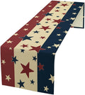 Memorial Day Table Runner, 4th of July American Patriotic Independence Day Stars Stripes Print Table Runne for Summer Holiday USA Home Decoration Party,13x120inch
