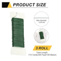 114 Yards/ 27 Gauge Metal Floral Wire Flexible Paddle, 345 Feet – Green