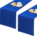 2 Pack Blue Table Runner 12 x 60 Inch Solid Color Farmhouse Runners Coffee Table Dresser for Daily Party Home Decoration