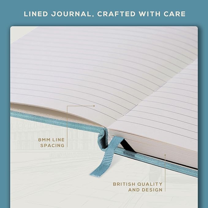 BEECHMORE BOOKS Ruled Journal Notebook, A4 8.5 x 11.5 inch 160 Lined Pages, Hardcover Leather Journals For Women, Men, Writing And Notebooks For Work - 120 GSM Thick Paper, Gifts Box Included
