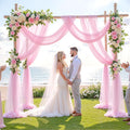 Wedding Arch Draping Fabric Backdrop 2 Panel Drapes, 30" X 19Ft – Pink