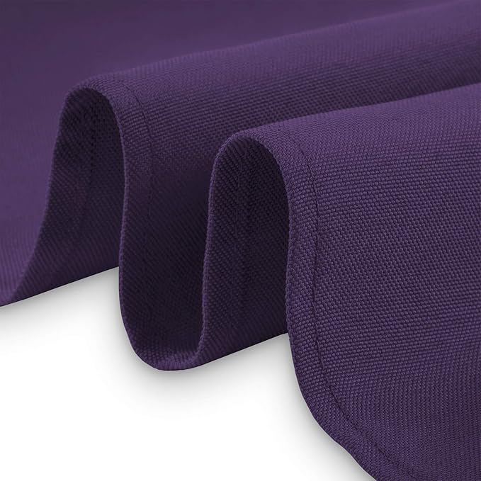 Tablecloths, 120-Inch Round Purple Polyester, Stain-Resistant