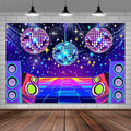Dance Party Backdrop Retro 70s 80s 90s Theme Glitter Stage Dance Ball Background Disco Party Decoration DJ Photography Backdrop Banner for Birthday Party Prom Portrait Photo Shoot 20X10Ft,Multi2