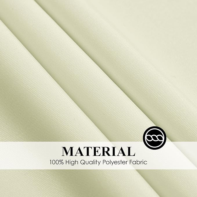Tablecloth, 132 Inch Round Ivory Polyester, Machine Washable