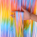 Gradient Pastel Foil Fringe Curtain, Pastel Color Backdrop Streamers