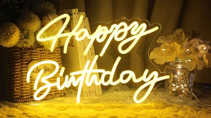 LED Neon Sign Wall Light, 16 Inch Acrylic USB Powered Party Decor