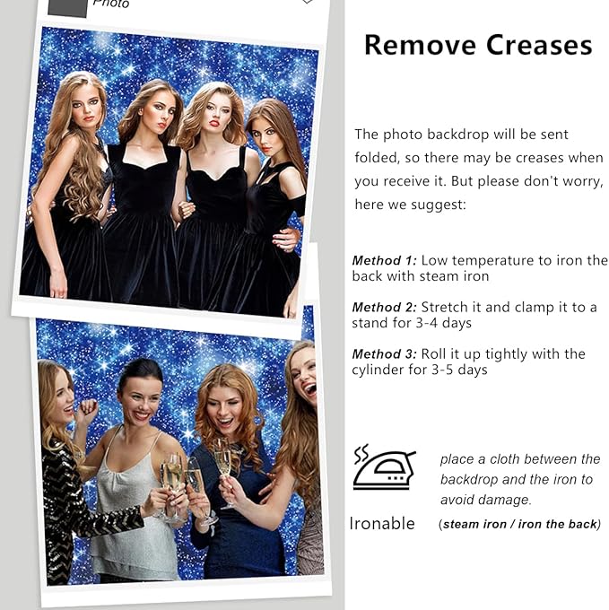YongFoto Blue Glitter Backdrop 10x8ft Silver Light Spots Navy Blue Sequin Bokeh Photography Background Birthday Bridal Shower Wedding Photography Background Party Banner Decor Portraits Photoshoot