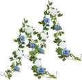 Artificial Rose Garlands Rose Vines Leaves Banners Hanging Floral Garland Fake Rose Flower Vine for Wedding Arch Ceremony Home Garden Outdoor Party Wall Decorations
