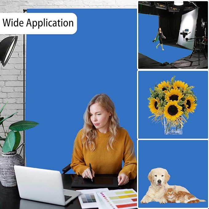 Royal Blue Backdrop, Photo Booth Portrait Photography Backdrops, Studio Blue Screen Backdrop for Photoshoot Streaming Video Shooting, Photo Backdrop 6x9ft