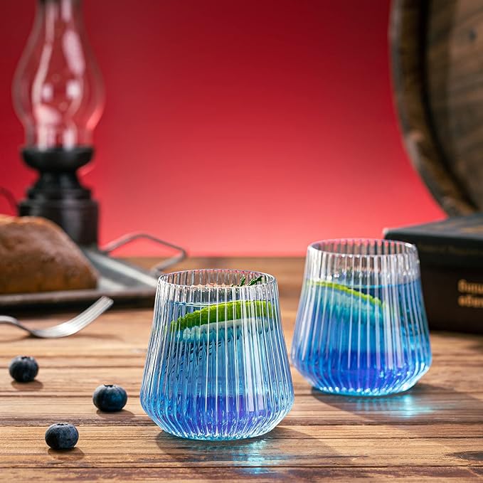 Wine Glasses, 40 Count Stemless Clear 12 oz Shatterproof Plastic