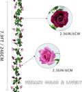 Artificial Flower Garlands 15.8FT Fake Rose Vines Silk Flowers, 2 Pack