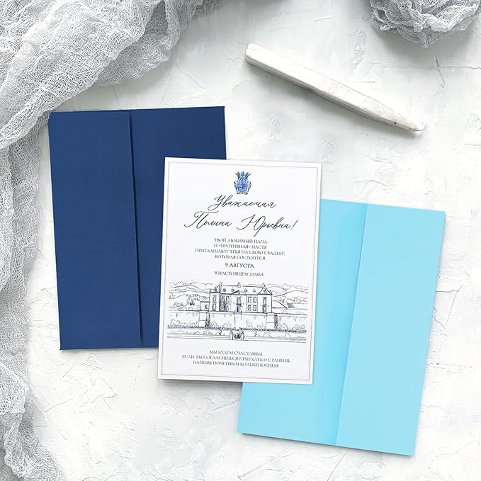 Greeting Card Envelopes, 100 Count Blue Self-Seal 4.375 x 5.75 Inch