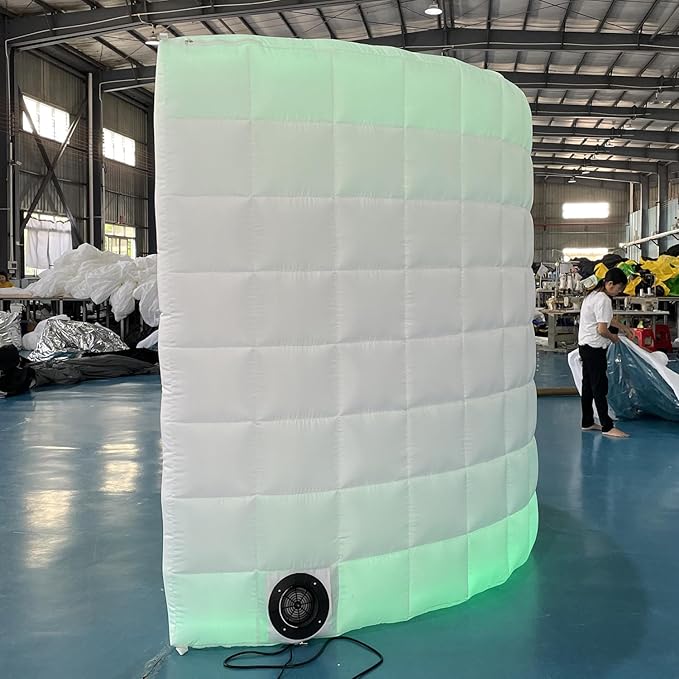 SAYOK Inflatable Photo Booth Wall (Gold, 119' 'x 59''x 91'') Selfie Booth Backdrop, Photo Booth Enclosure Inflatable Photo Shoot Background Golden Wall for Wedding Party Exhibition Event