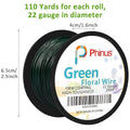 Floral Wire, 110 Yards 22 Gauge Green Florist Wires
