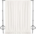 DWCN 10x8 FT Ivory Backdrop Curtains for Parties, Photography Backdrop Drapes with Rod Pockets for Wedding Decorations Stage Birthday Family Gatherings, 2 Panels 5ft x 8ft