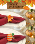 Fall Napkins Rings, 6 Pcs Thanksgiving Napkin Ring Fall Maple Leaf