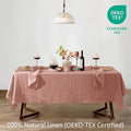 Rectangular Linen Tablecloth in Muddy Pink, 60 x 108 Inch, 100% Linen