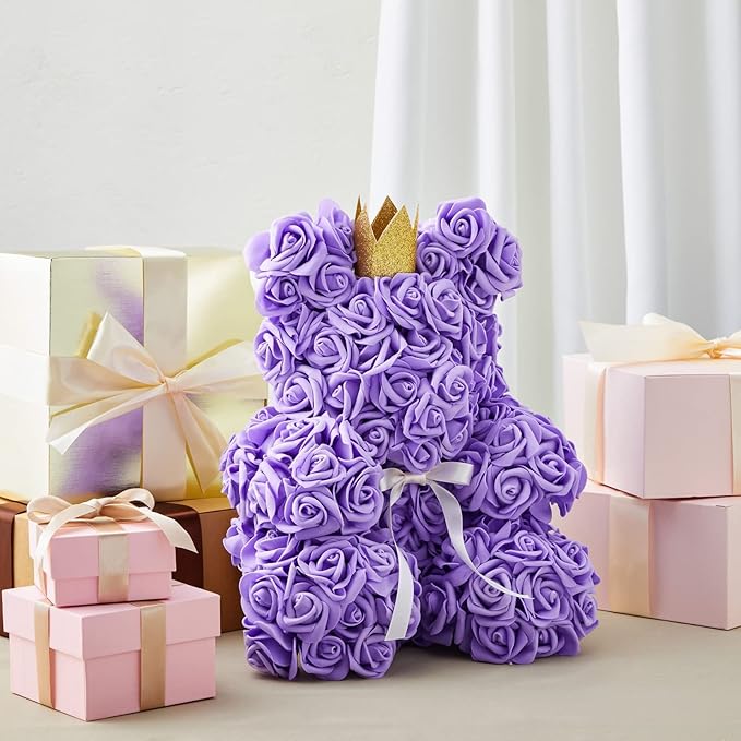 Juvale 100-Pack Purple Faux Flowers for Wedding Decor - 3-in Stemless Artificial Roses - Reusable Plastic Heads for Centerpiece Table Decorations & Crafts