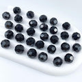 50 PCS 10mm Crystal Glass Beads Round Multiple Faceted Loose Spacer Glass Beads for DIY Handcrafte Bracelet Necklace Earring Jewelry Making(Black)