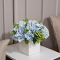 Fake Flowers in Ceramic Vase, Faux Hydrangea Flower Arrangements