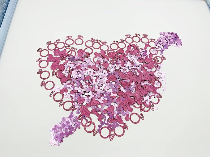 800 Pcs Rose Pink Glitter Cute Sprinkle Confetti Party Decoration for Valentine's Day, Celebration, Wedding, Engagement