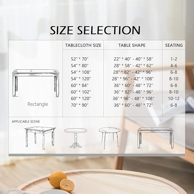 MYSKY HOME 60x120 Rectangle Tablecloth Linen Farmhouse Tablecloth Waterproof Decorative Fabric Table Cloth for Indoor&Outdoor, Floral Brown Tablecloth for 4 Feet Table, Washable