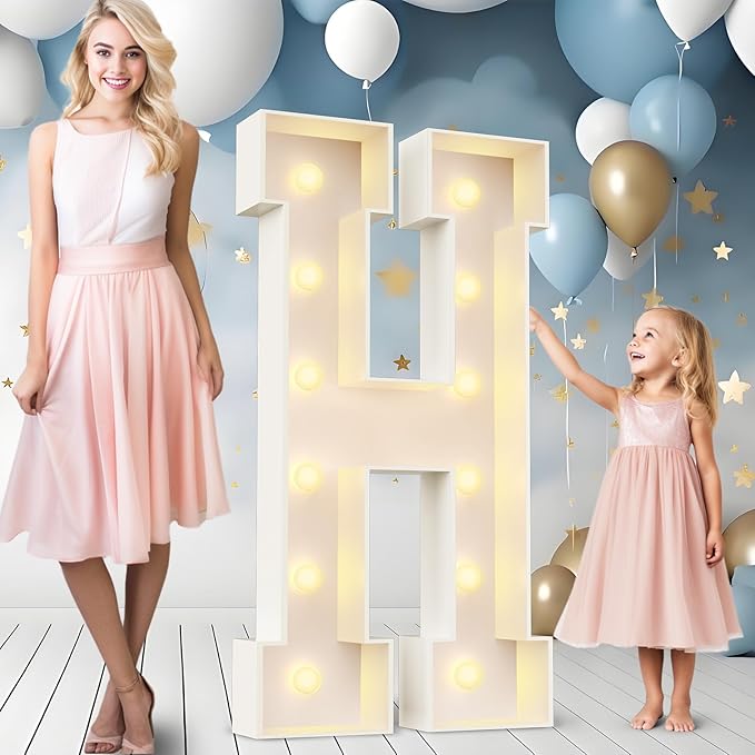 Marquee Light Up Letter Sign 4 Ft Tall with 27 Letters and 10 Numbers
