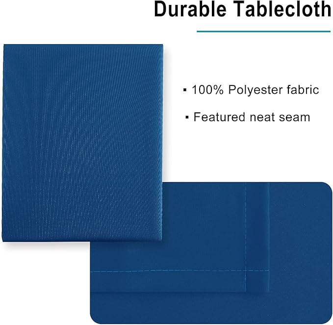 Hiasan Royal Blue Tablecloth for Rectangle Tables - Waterproof and Spillproof Washable Fabric Table Cloth for Dining Room Kitchen Party, 60 x 84 Inch