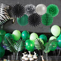 Green Silver Party-Decorations Streamers Lanterns – Black, 14pcs