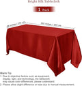 Satin Tablecloth 102 X 58 Inch Overlay Satin Table, 1 Pack – Burgundy