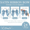 Gift Wrap Bows, 24 Pack 5 Inch Satin Polyester Bows with Twist Ties