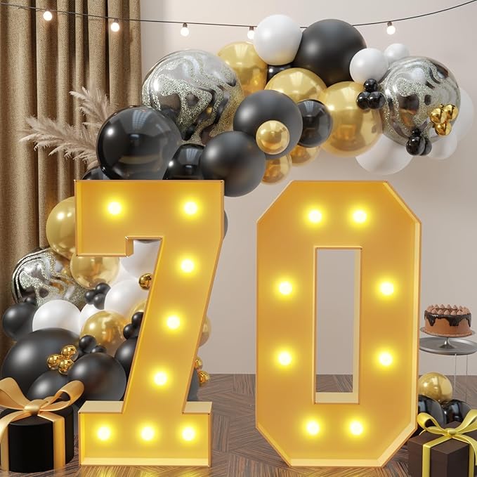 Event Party Supplies: 3 Ft Light Up Marquee Numbers, Foam Board
